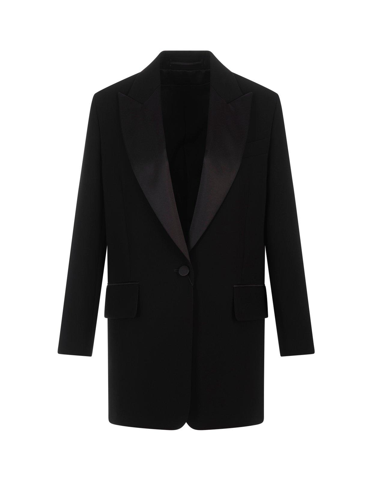 Shop Max Mara Single-breasted Long-sleeved Jacket In Nero