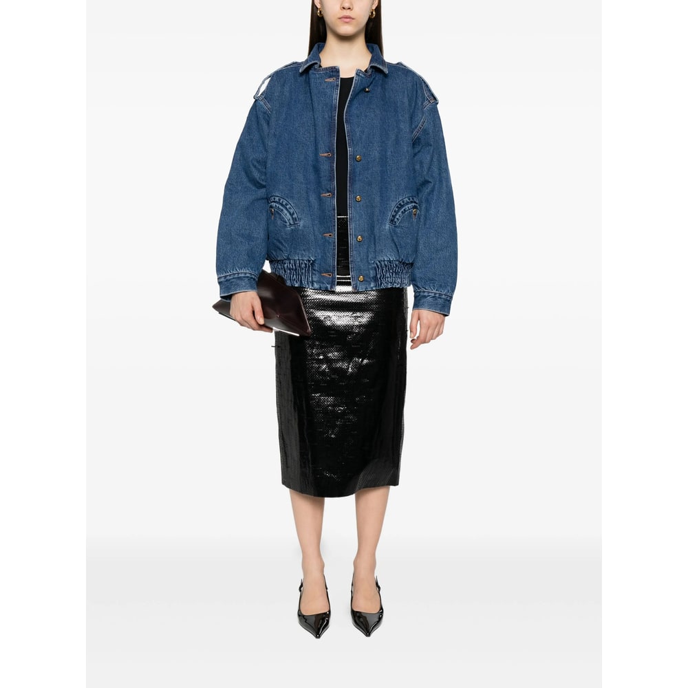 Blazé Milano Blaze Milano Nariida Quilted Denim Jacket In Brown