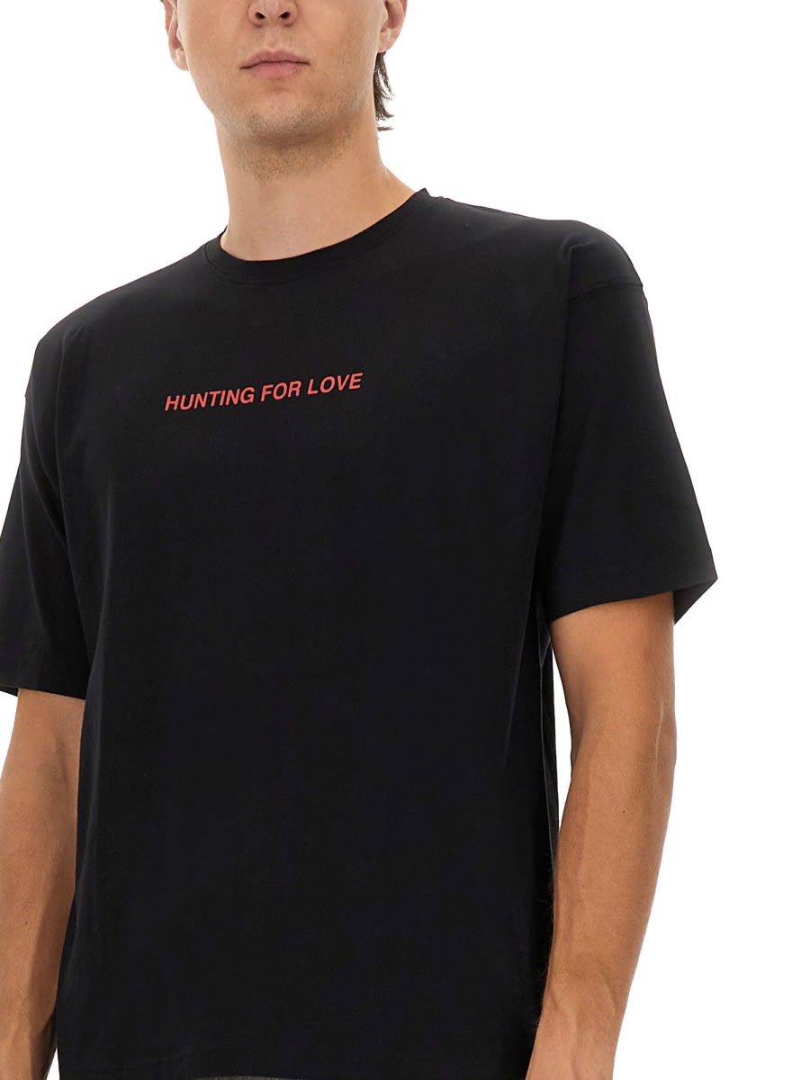Aspesi T-shirt With "hunting For Love" Print In Black