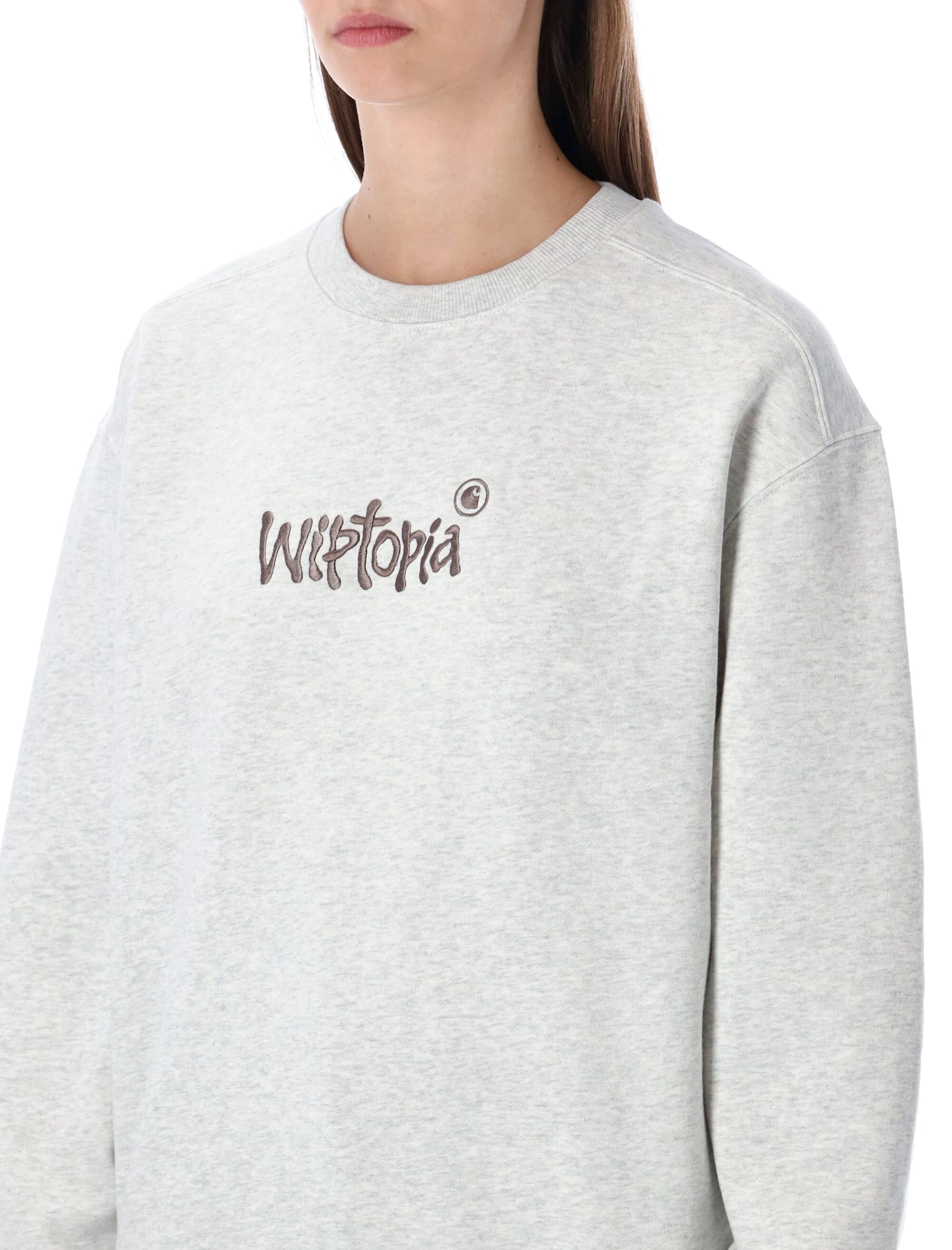 Carhartt Wip Grey W Wiptopia Script Sweatshirt In Gray