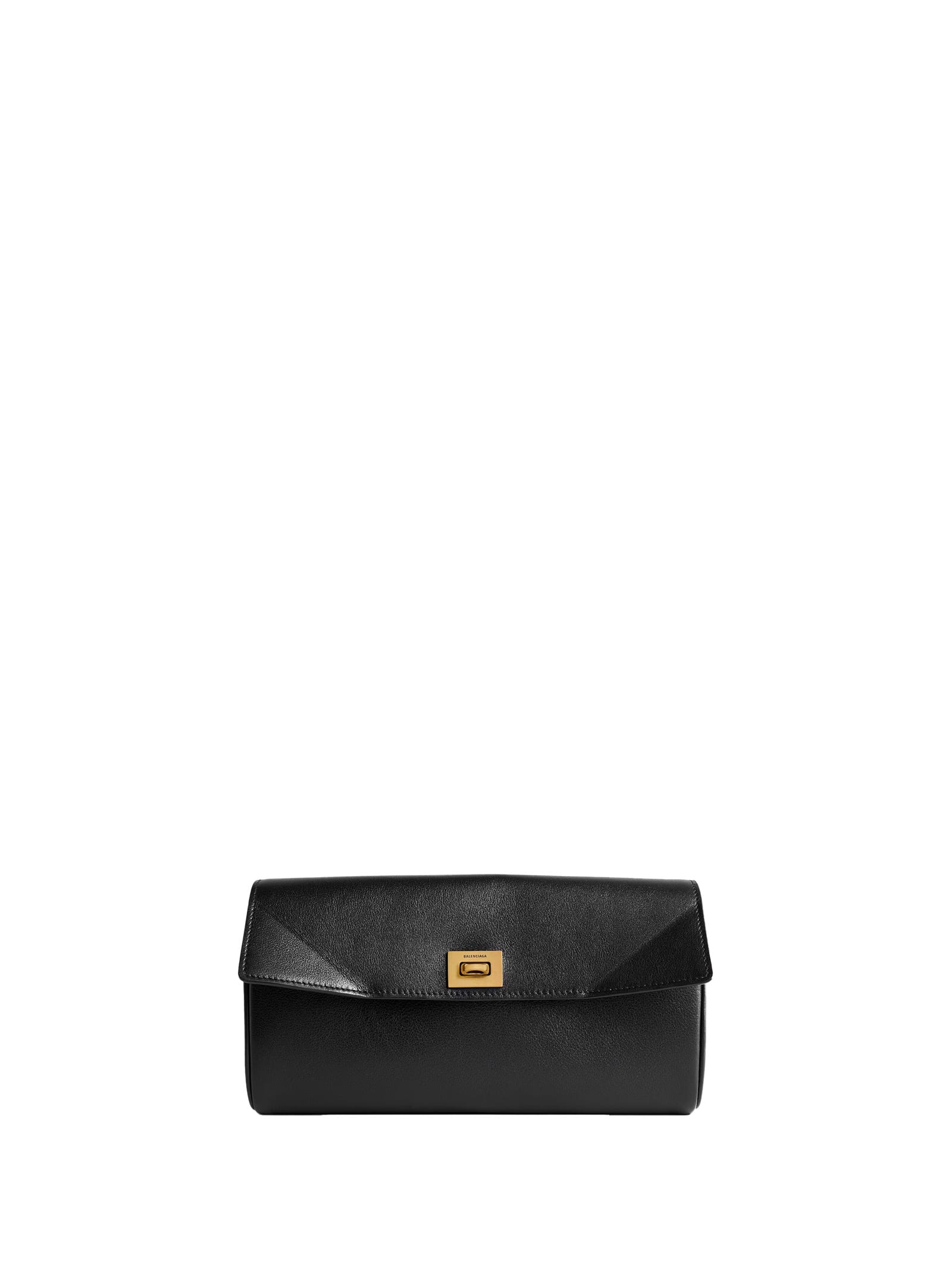 Balenciaga Buckle Front Pocket Rectangular Wallet In Black
