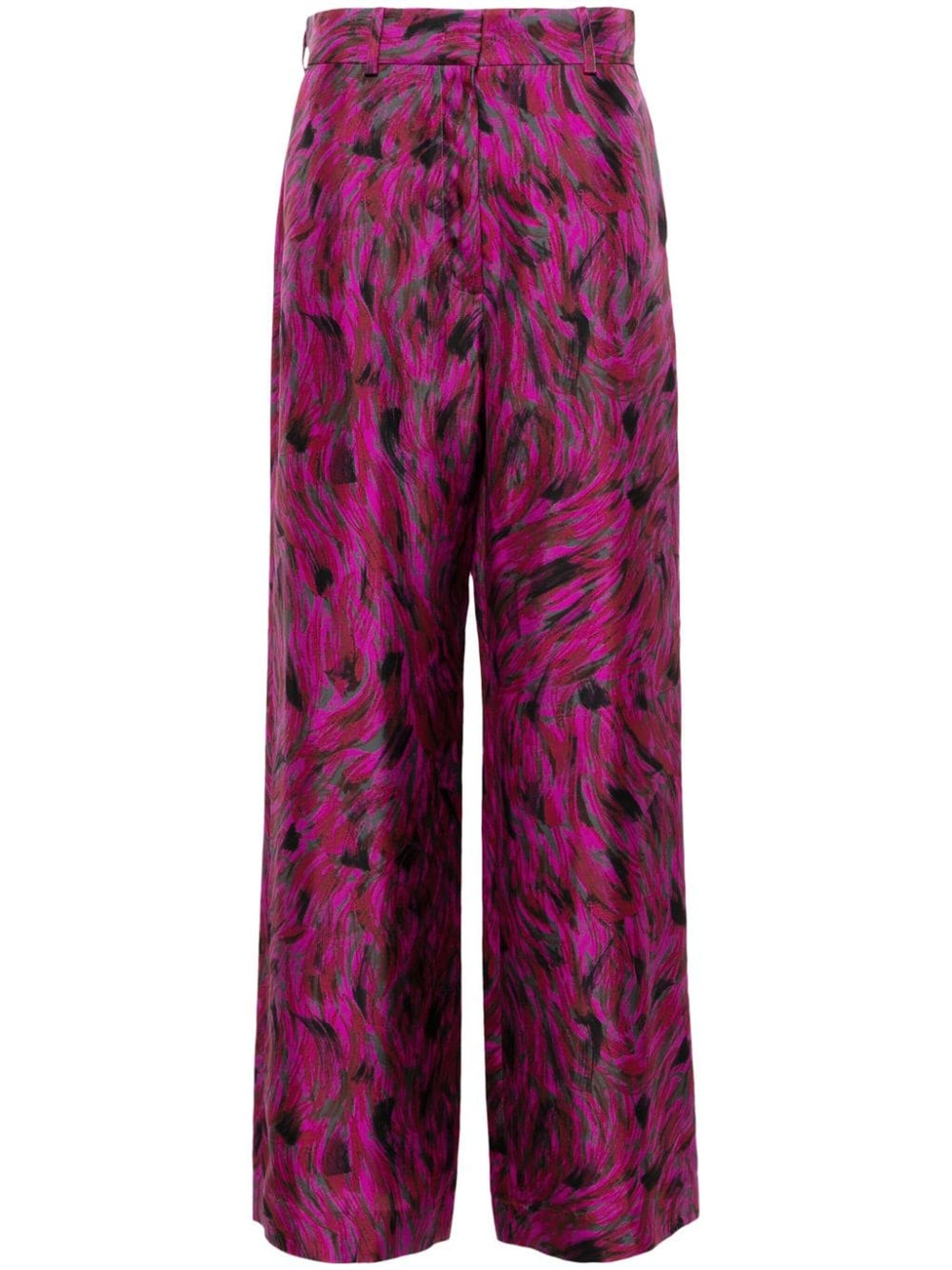 Fuchsia Silk Trousers