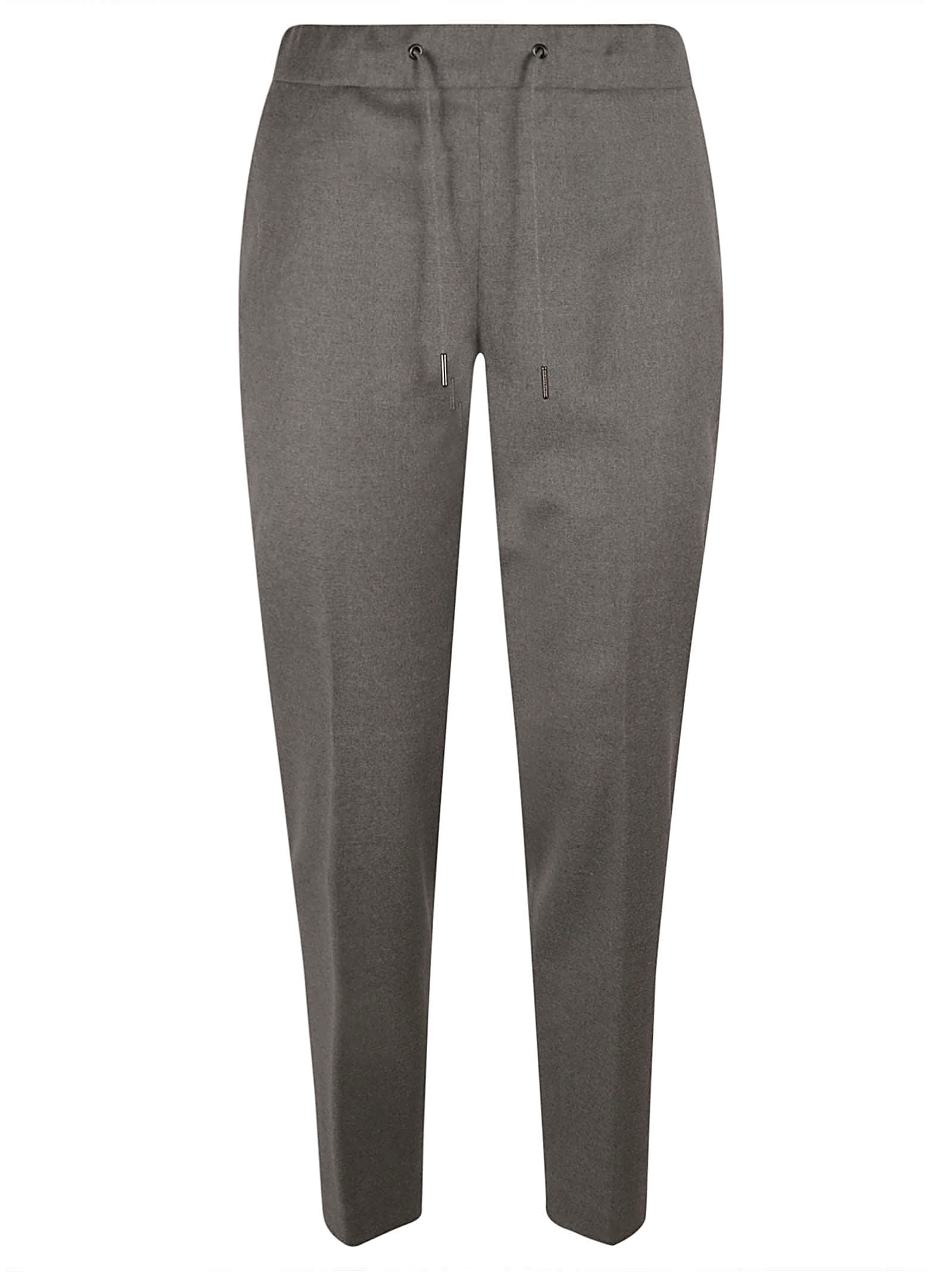 Fabiana Filippi Tailored Grey Trousers With Drawstring Waist In Dark Grey