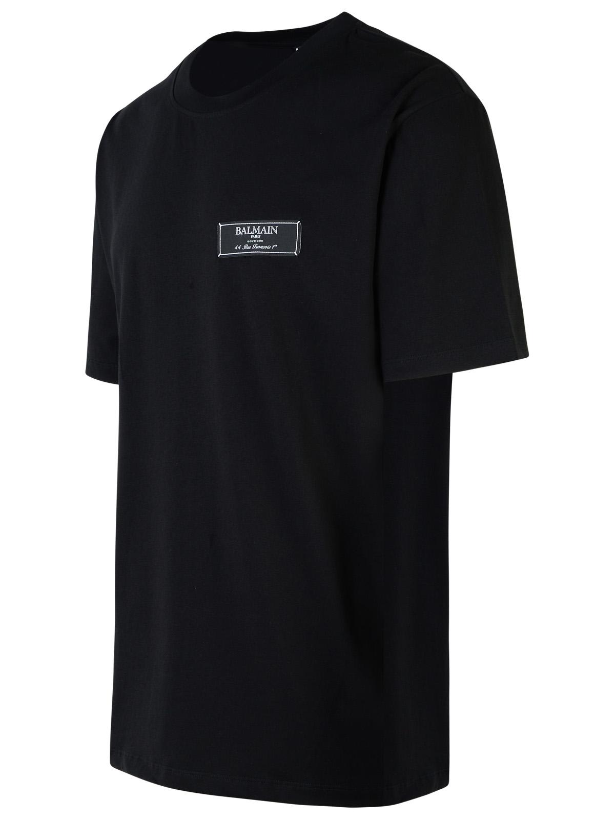 Shop Balmain Black Cotton T-shirt