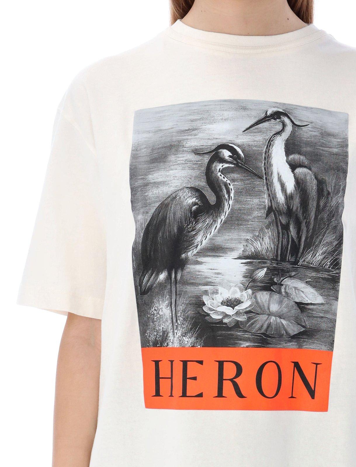 Shop Heron Preston Heron Printed Crewneck T-shirt In White