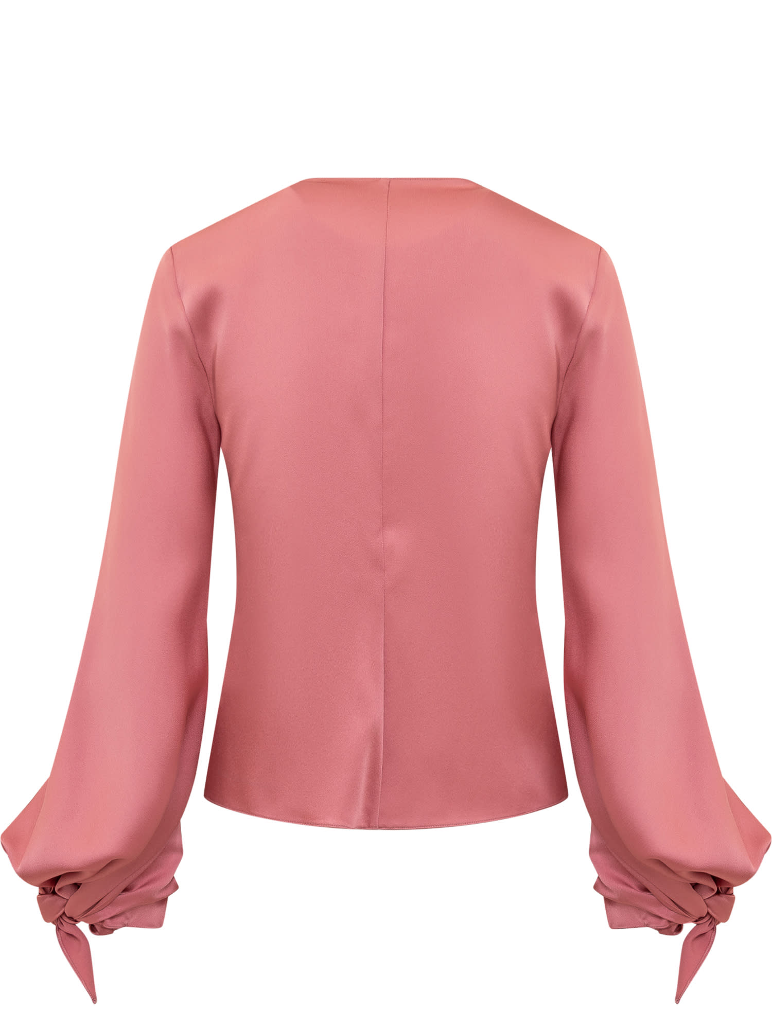 Shop Del Core Blouse With Bow In Antique Rose