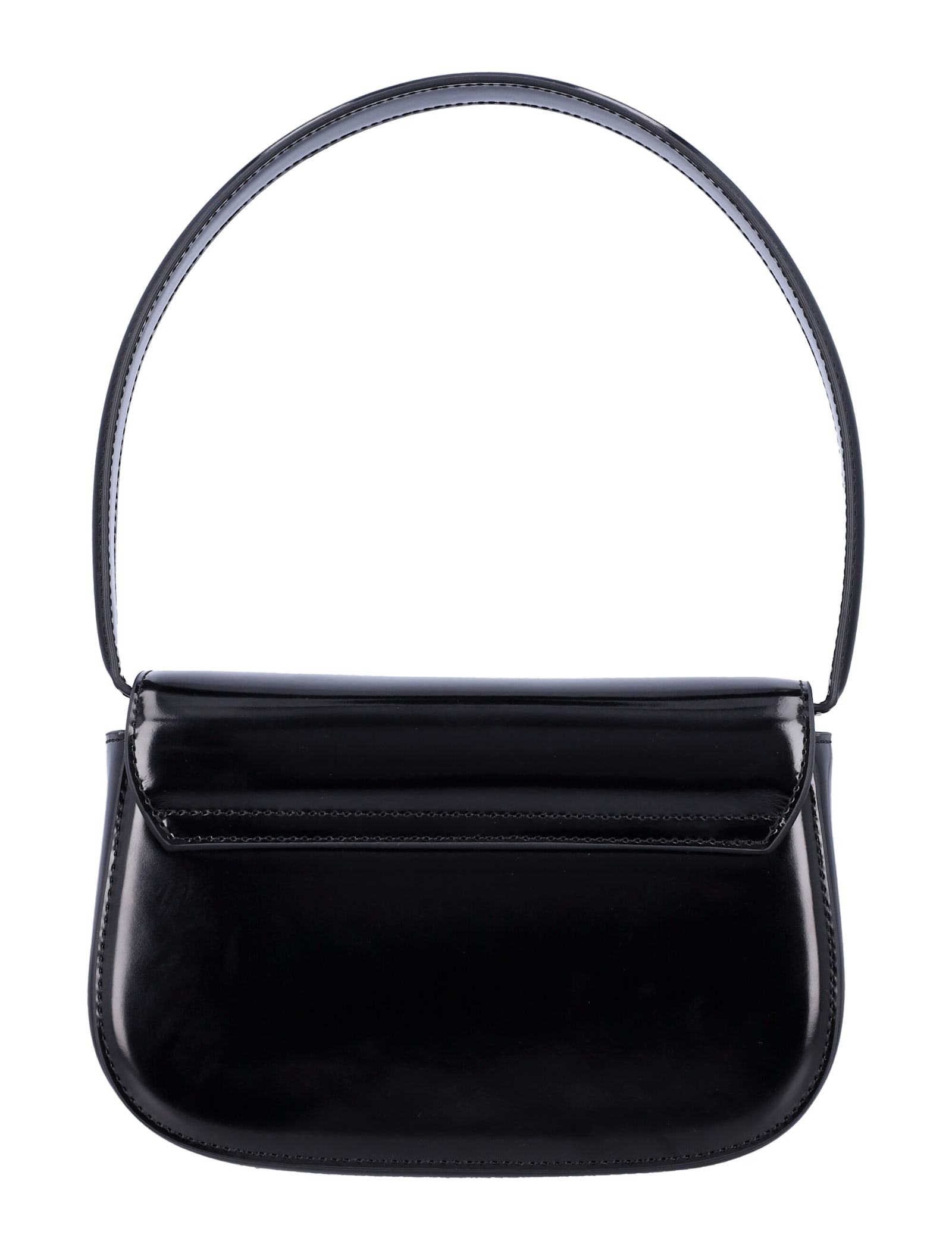 Diesel 1dr Mirror Leather Shoulder Bag In Black