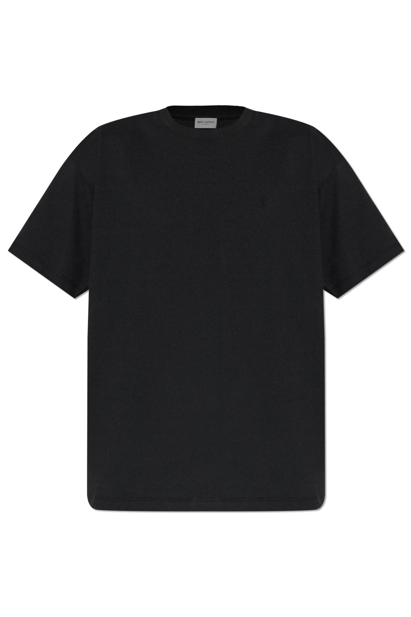 Shop Saint Laurent Round Neck T-shirt In Black