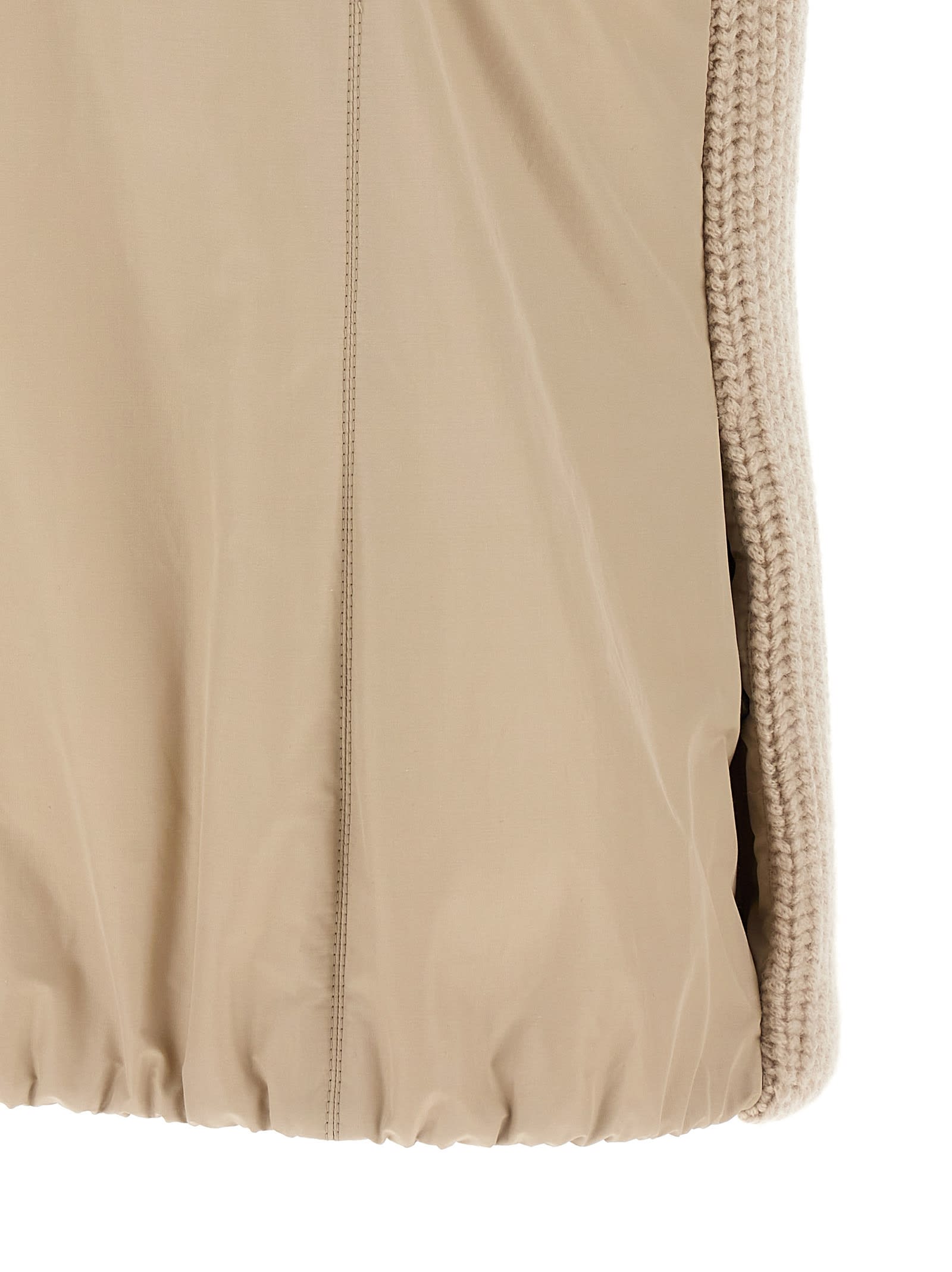 Shop Brunello Cucinelli Reversible Knit Insert Vest In Beige