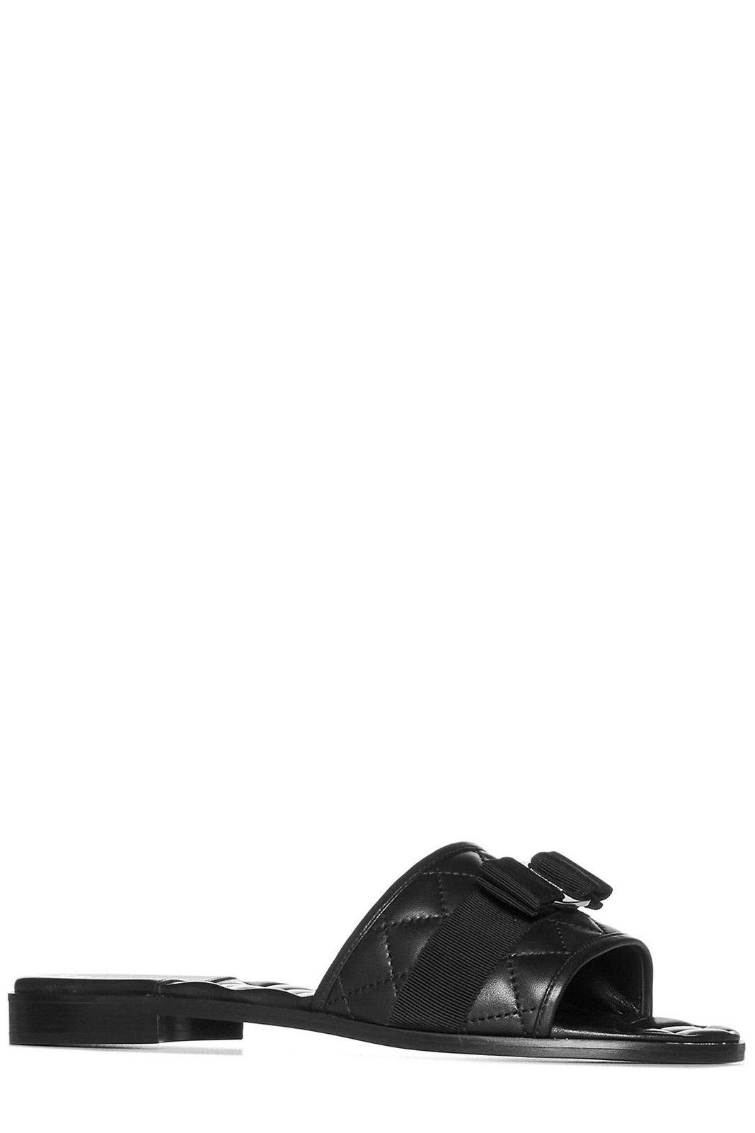 Ferragamo Love Cq Quilted Leather Flat Sandals