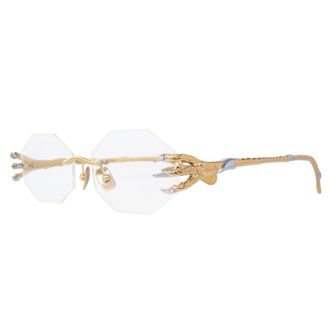 Shop Anna-karin Karlsson Claw Optical Octagonal - Diamondgold Diamond In Gold Diamond