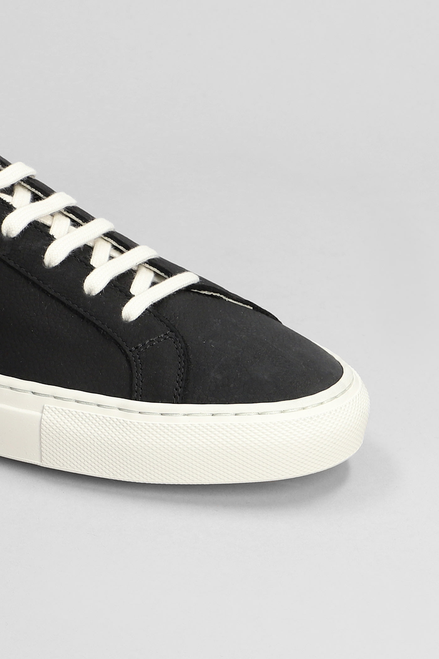 Shop Common Projects Contrast Achilles Sneakers In Black Suede