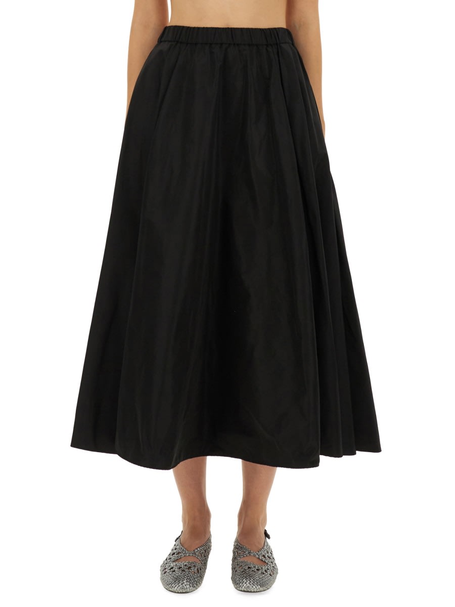 Aspesi Pleated A-line Mid-length Skirt In Multi