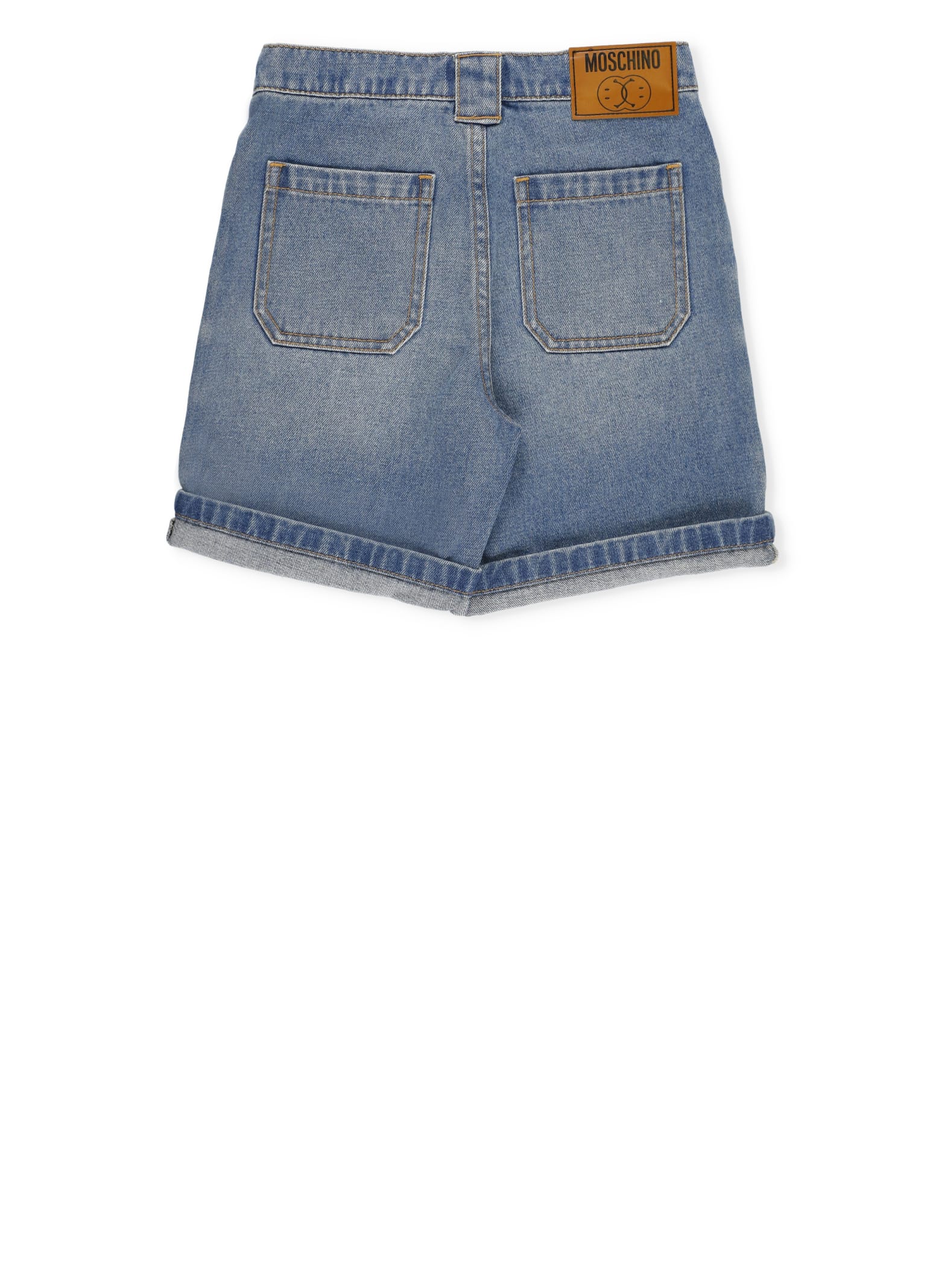 Shop Moschino Cotton Shorts In Blue