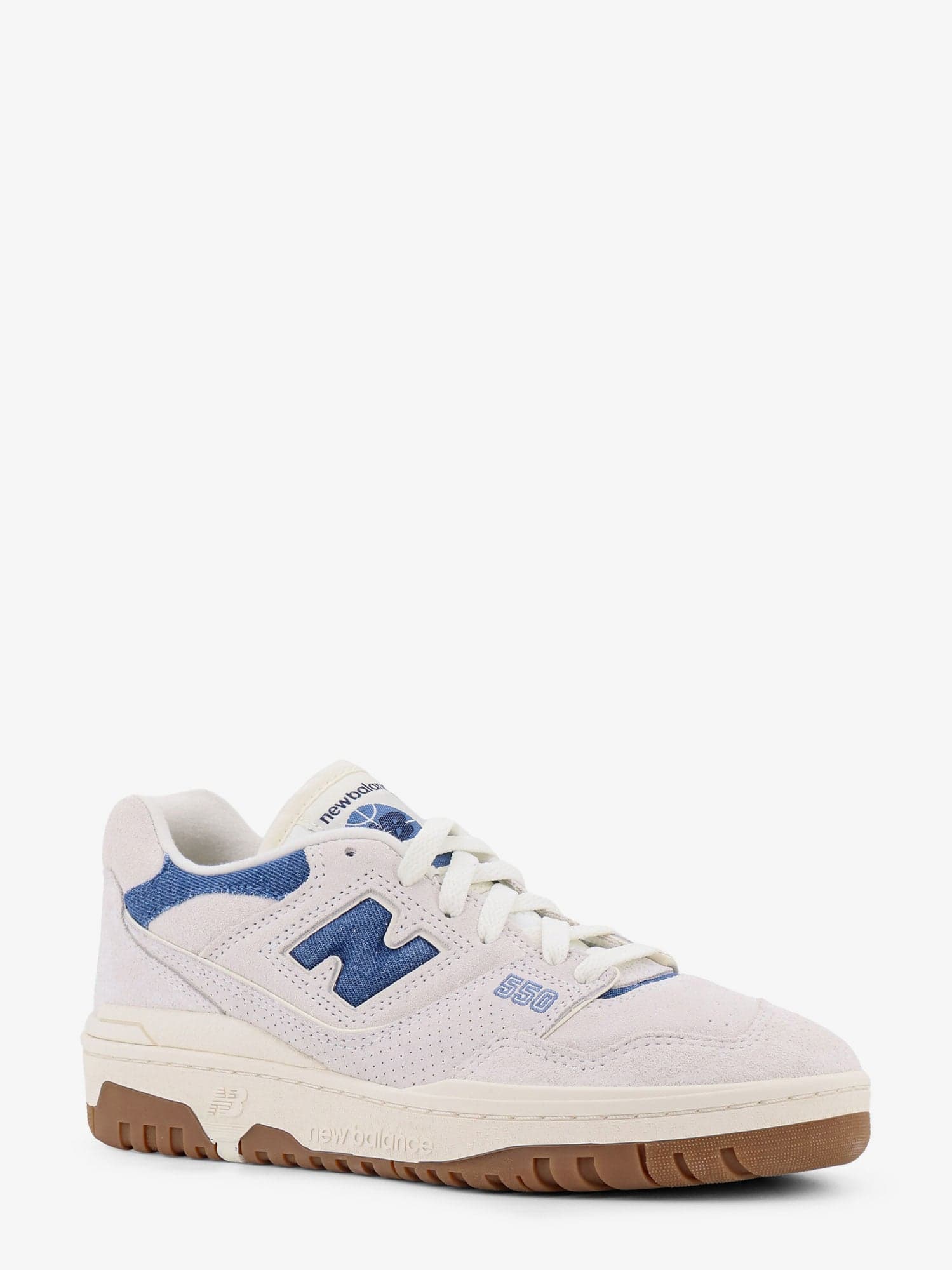 NEW BALANCE SUEDE SNEAKERS WITH DENIM DETAILS