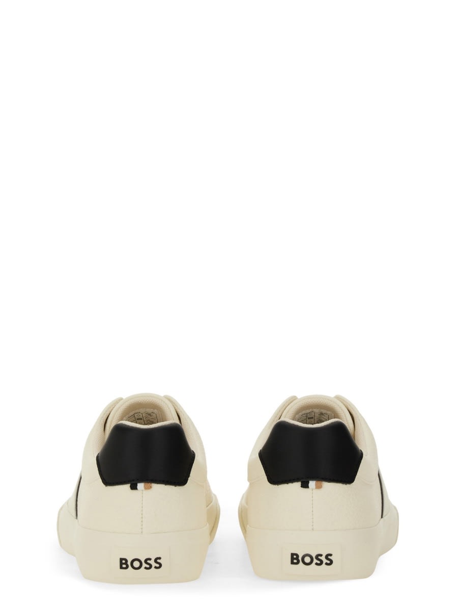 Hugo Boss Boss Men Leather Sneaker In White