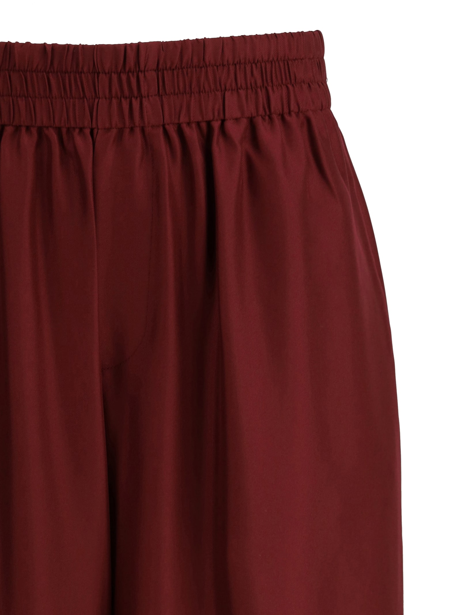 Lisa Yang Silk Satin Wide-leg Pants In Bordeaux