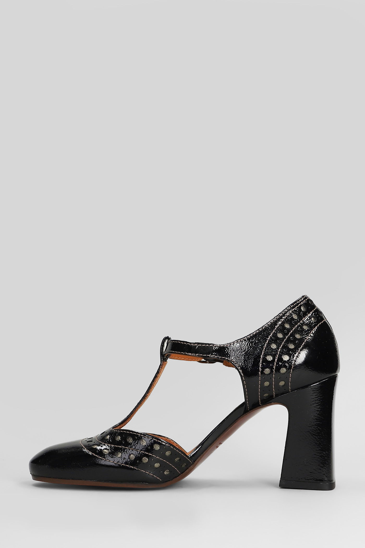Chie Mihara 80mm T-bar Block-heel Pumps In Black