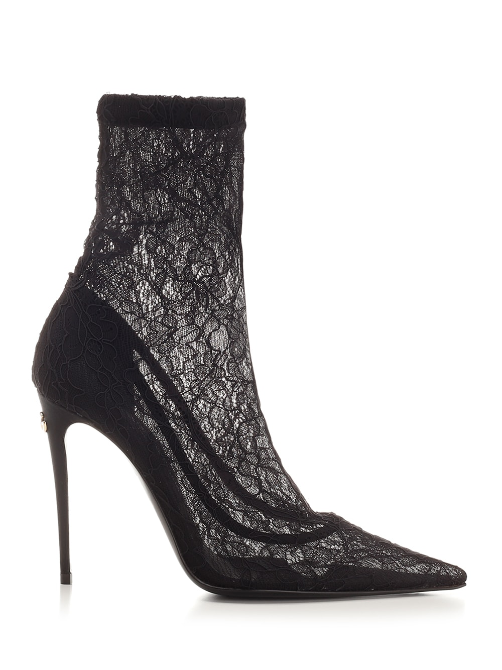 Shop Dolce & Gabbana Lace Ankle Boot In Nero