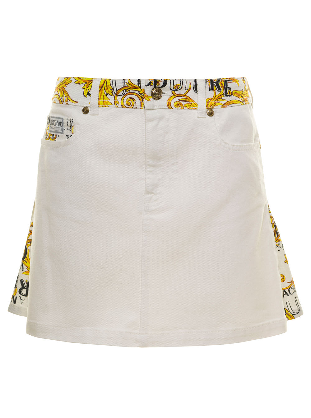 Versace Jeans Couture Logo Couture Mini Skirt In White