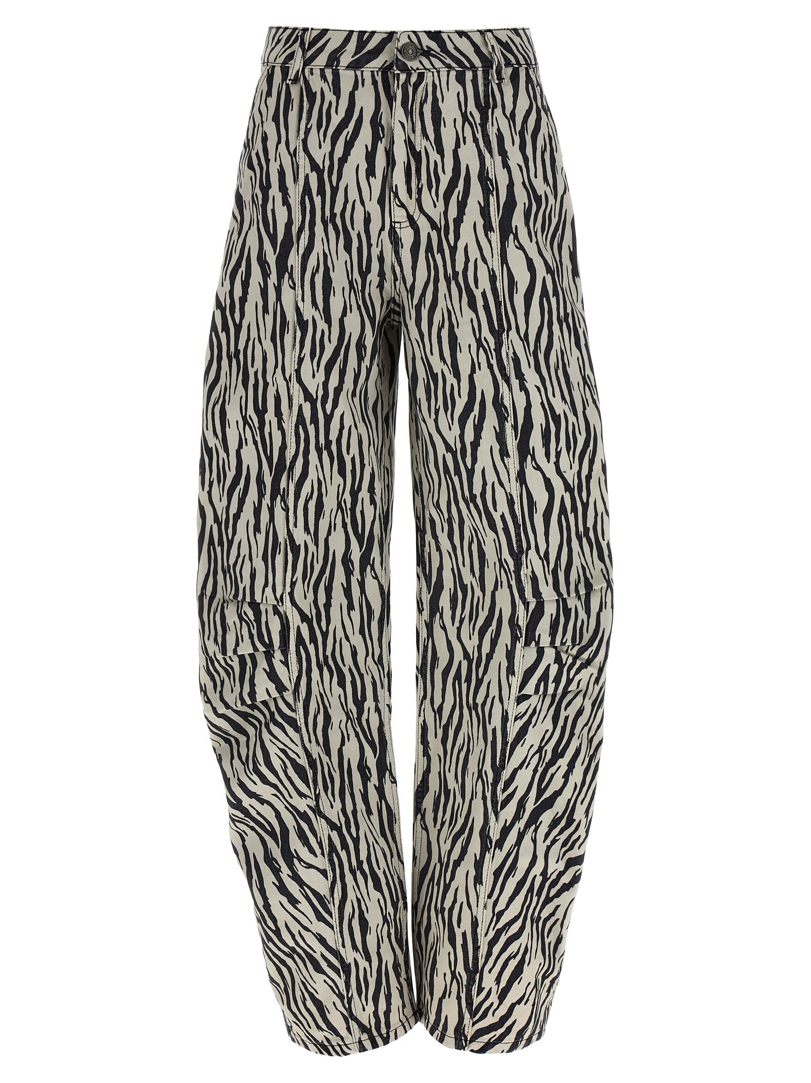printed Twill Cargo Pants
