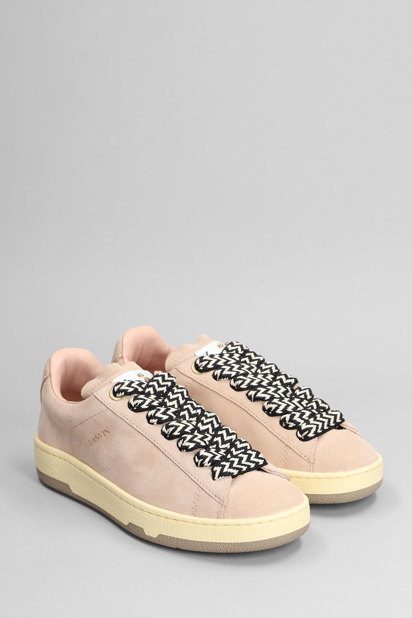 Shop Lanvin Lite Curb Sneakers In Rose-pink Leather