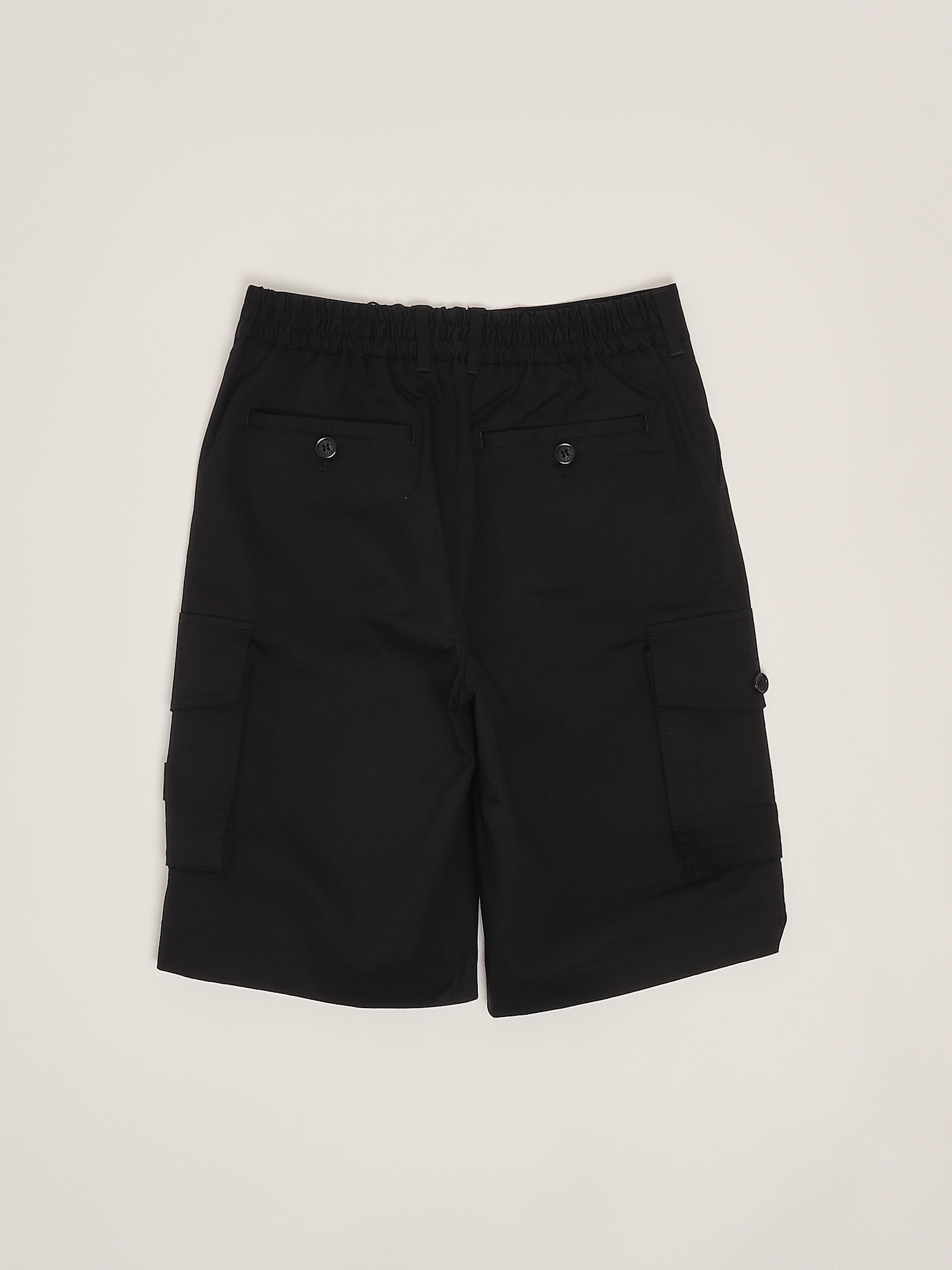 Dolce & Gabbana Boy's Branded Bermuda Cargo Shorts In Nero