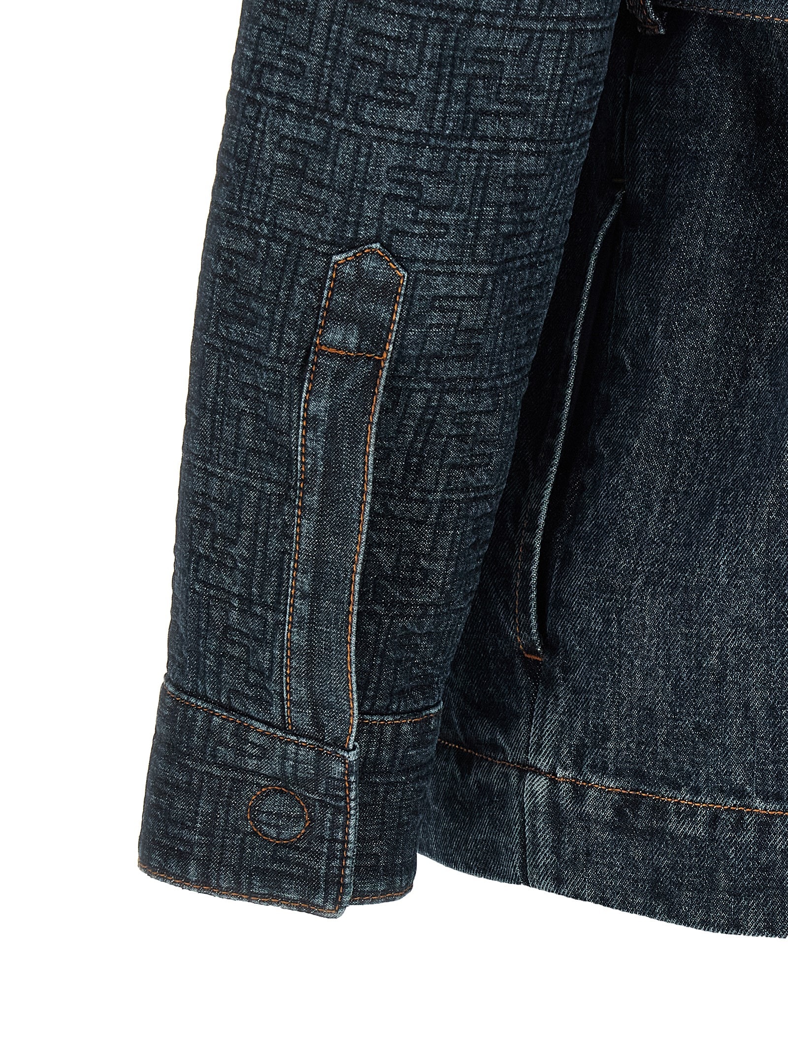 Fendi Go-to Denim Shirt Jacket With Quilted Ff Motif Clothing In Blue