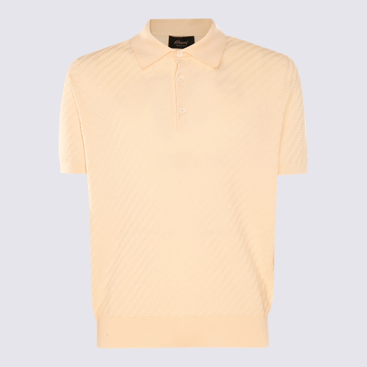 Shop Brioni Cream Cotton-silk Blend Polo Shirt In White