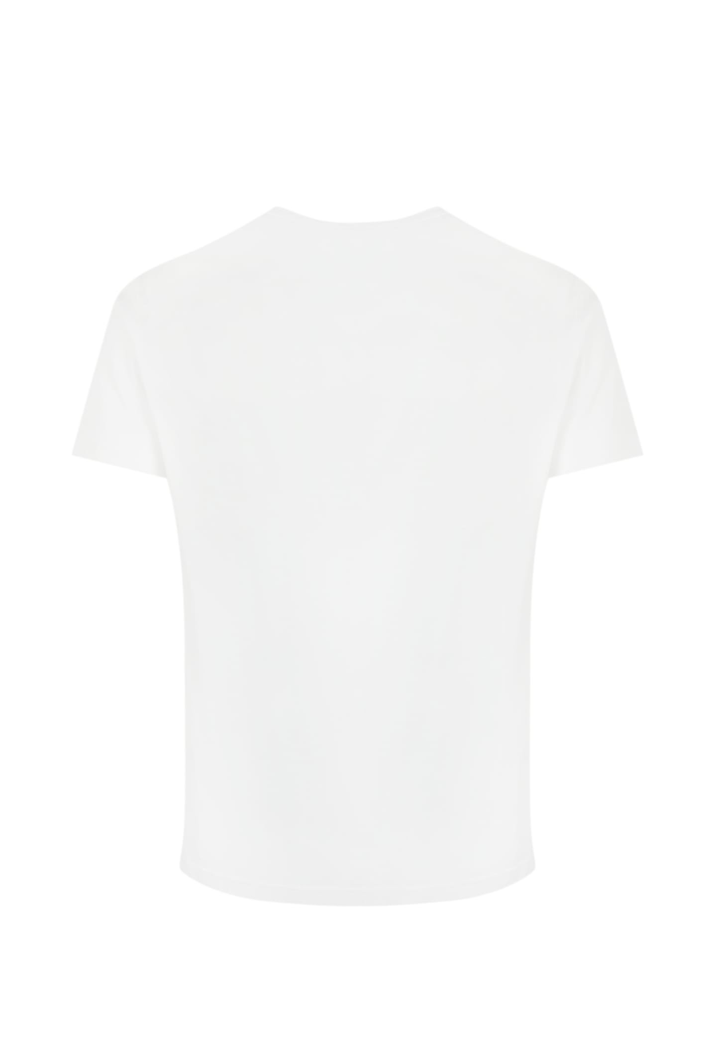 Shop Fay T-shirt With Logo Embroidery In Bianco