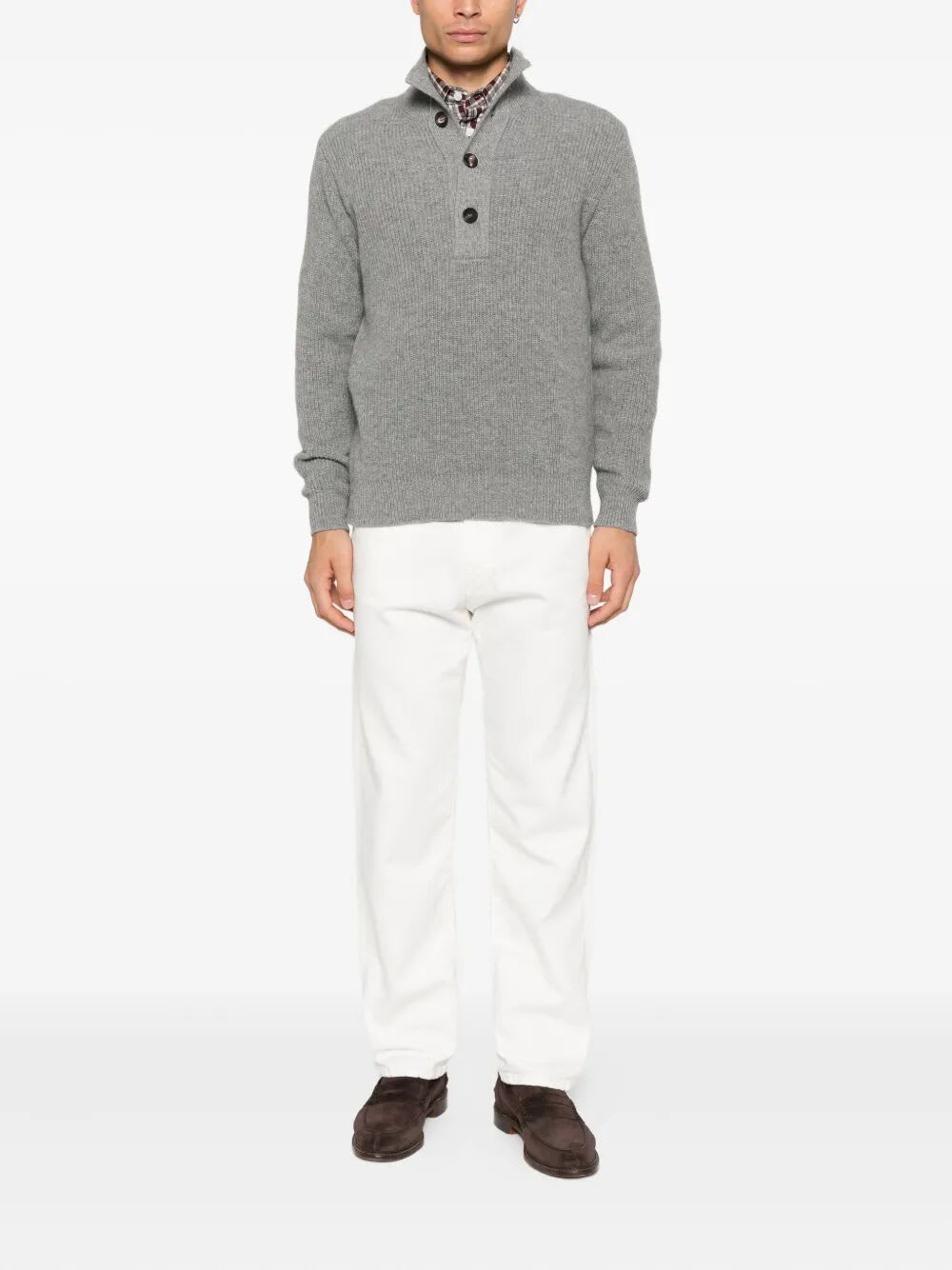 Filippo De Laurentiis Mockneck Sweater Ls In Gray