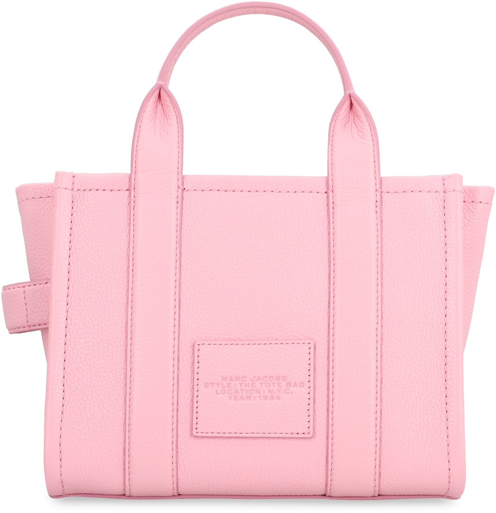 Shop Marc Jacobs The Leather Small Tote Bag In Pink