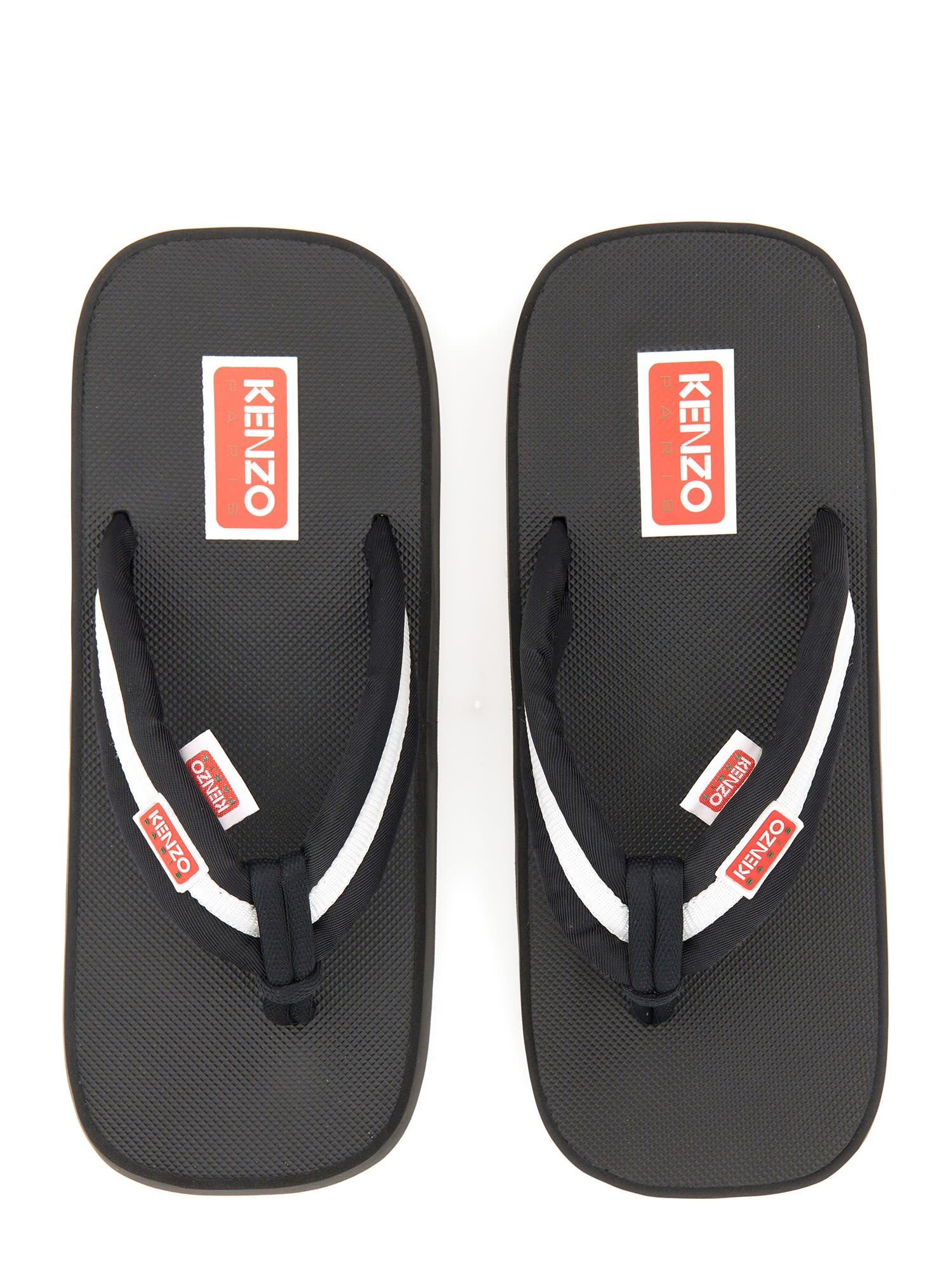 Kenzo Slide Sandal With Logo In Black