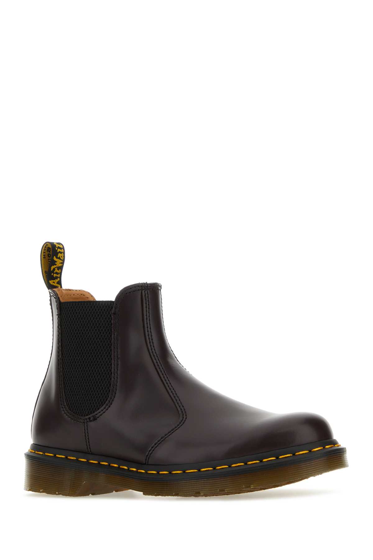 Shop Dr. Martens' Aubergine Leather 2976 Ankle Boots In Burgundysmooth