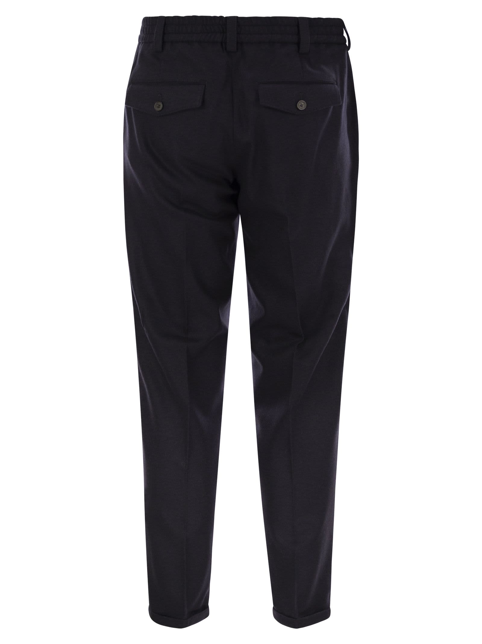 Shop Pt Torino The Rebel - Wool And Cashmere Trousers In Navy