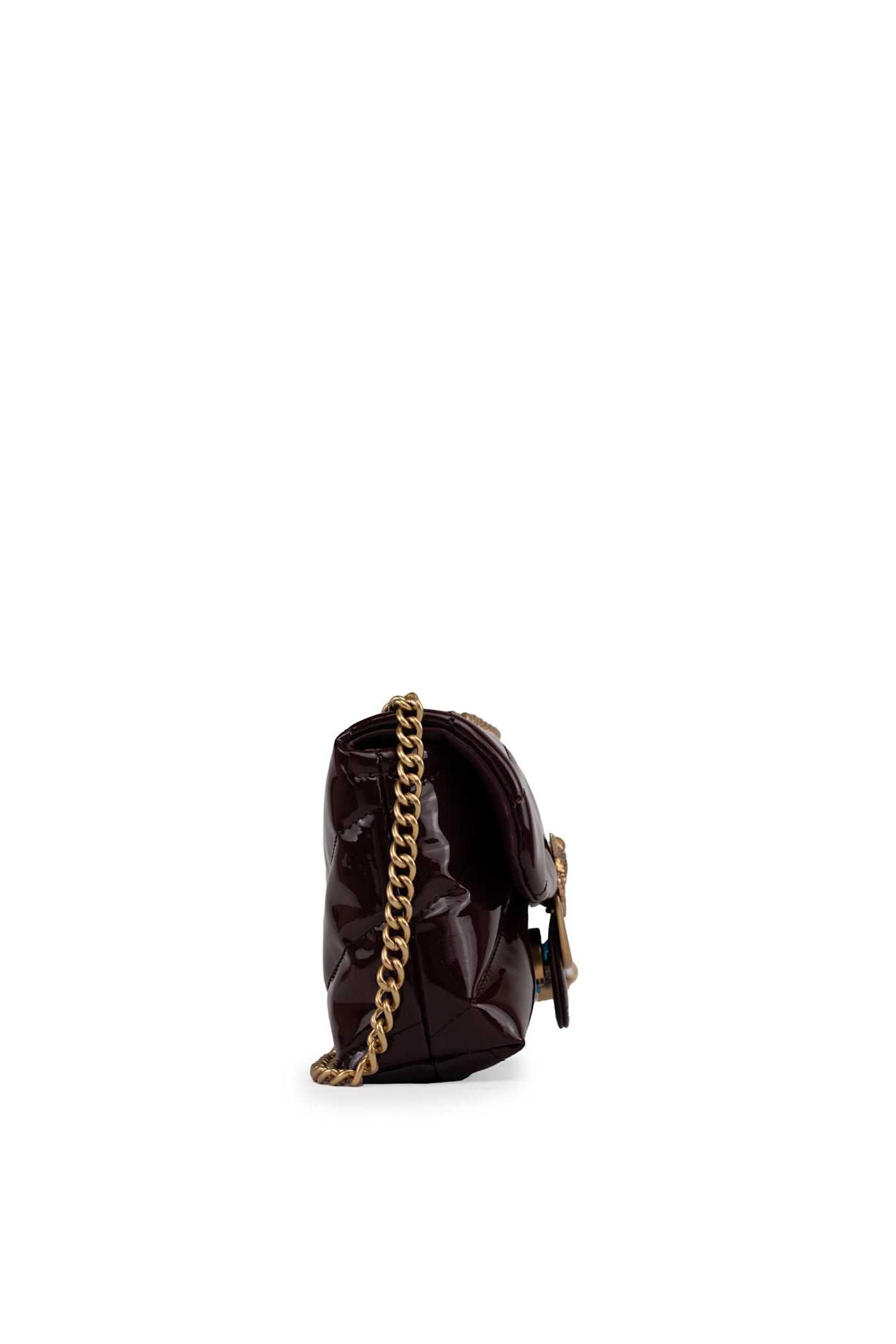 Shop Pinko Baby Love Puff Maxi Patent Leather Bag In Cioccolato