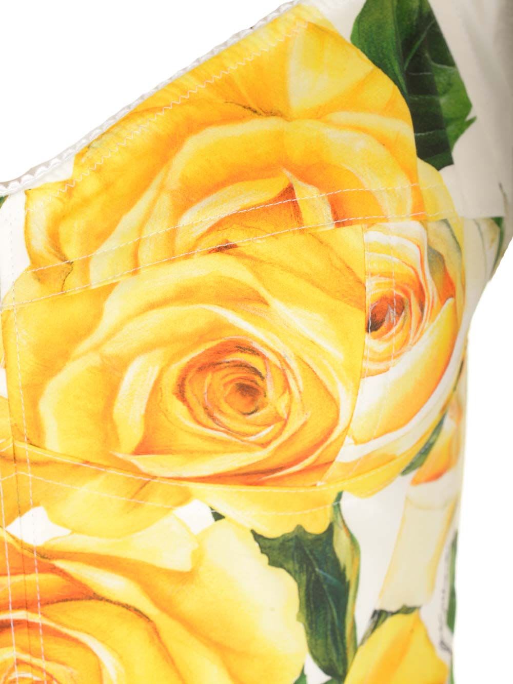 Shop Dolce & Gabbana Roses Bustier Top In Multicolor
