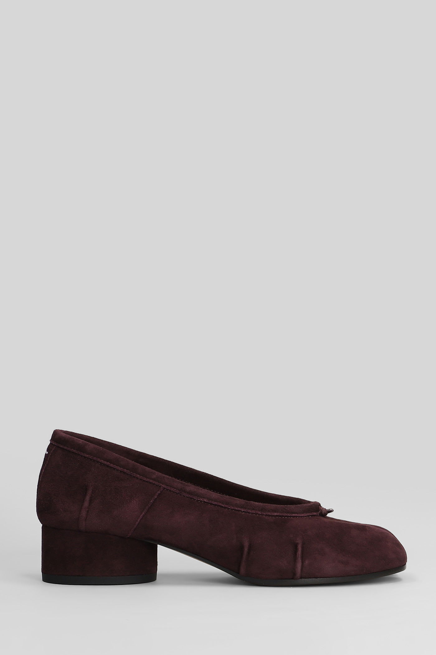 Maison Margiela Ballerina Shoes In Soft Textured Leather In Purple