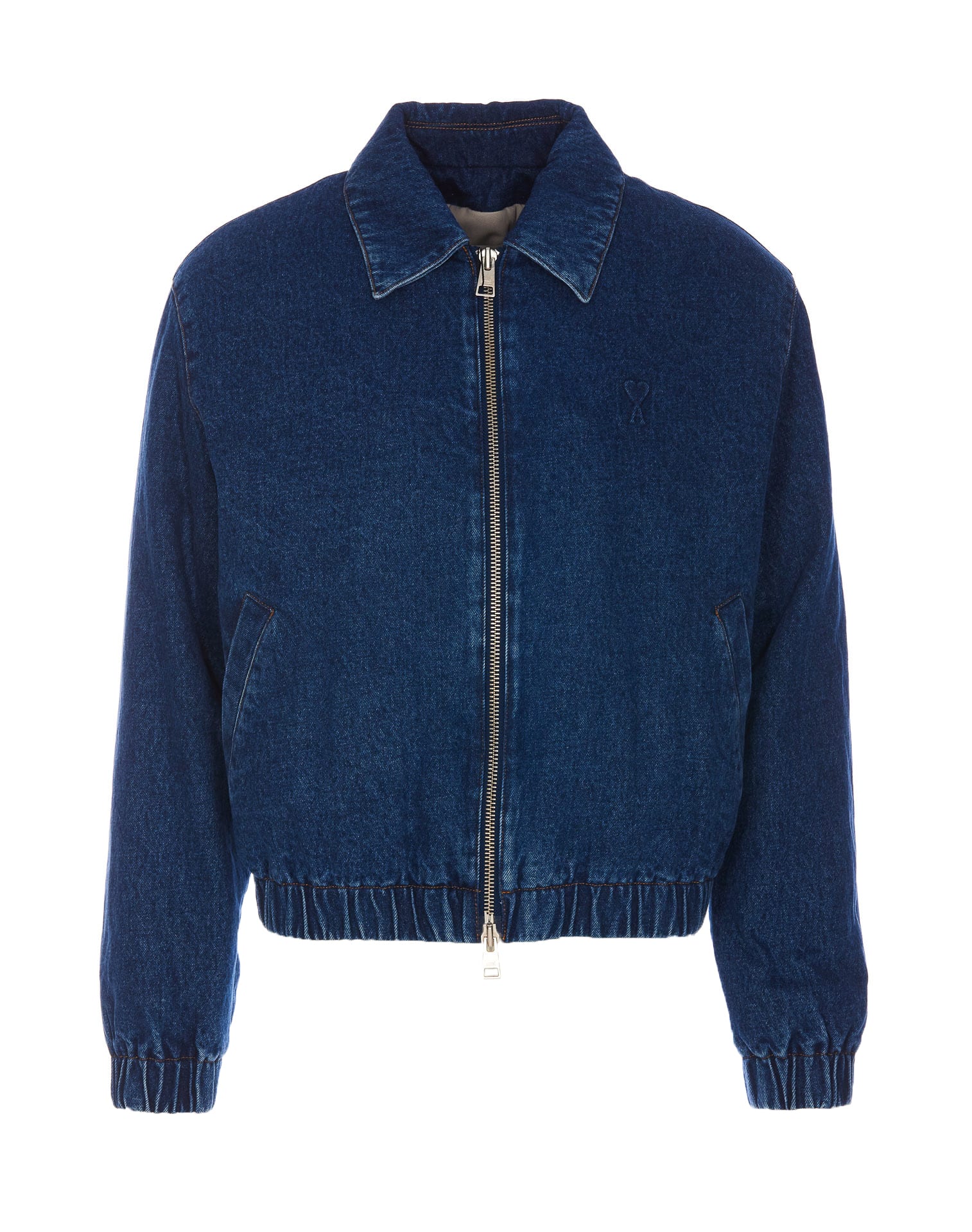 Shop Ami Alexandre Mattiussi Ami De Coeur Denim Jacket In Blue