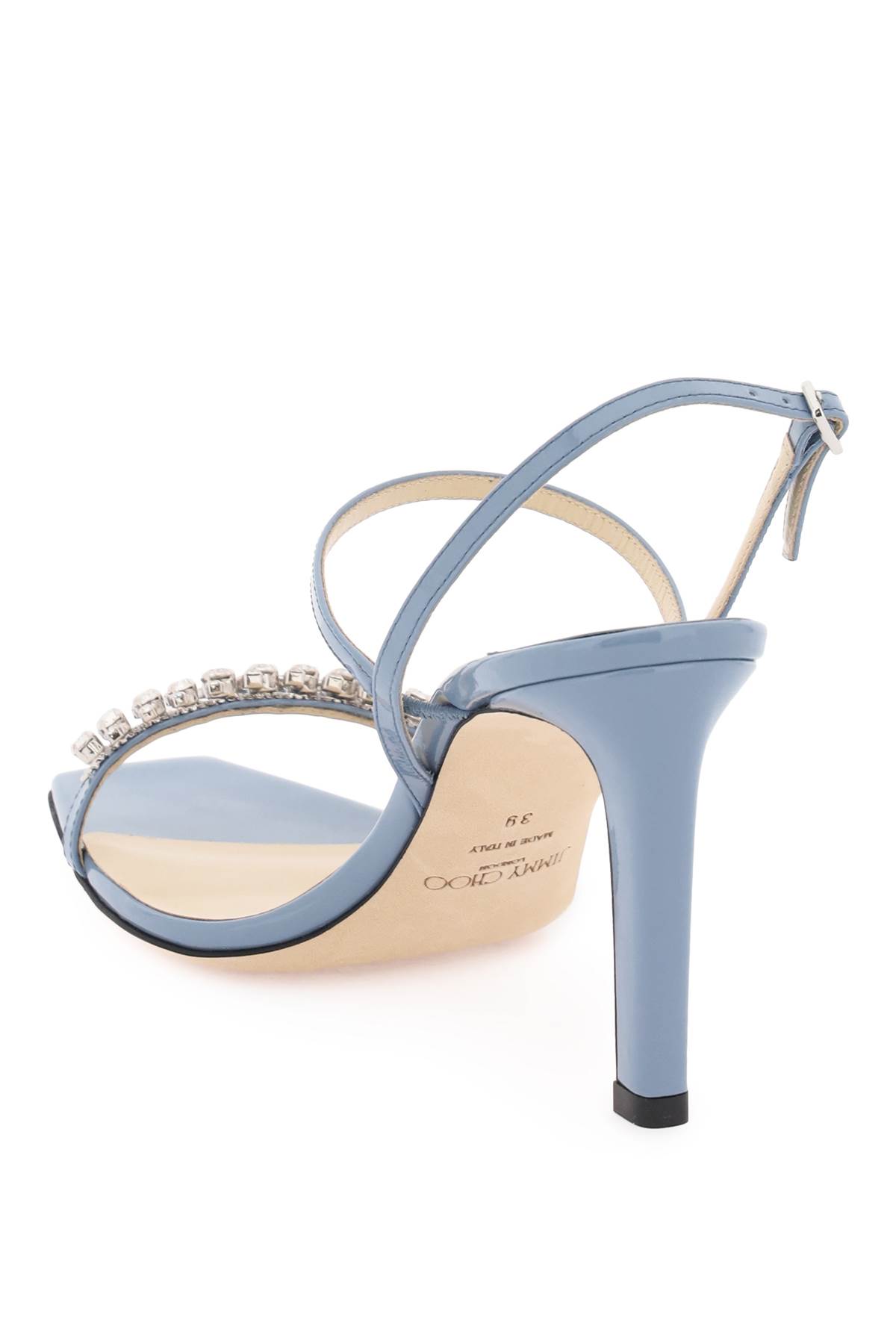 Shop Jimmy Choo Meira 85 Sandals In Smoky Blue (light Blue)