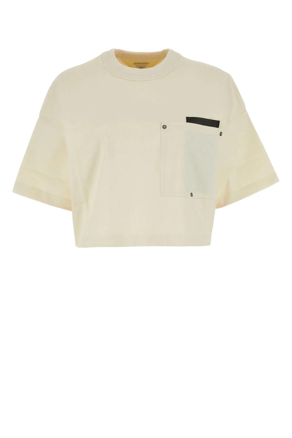 Shop Bottega Veneta Ivory Cotton Leash T-shirt In Soap