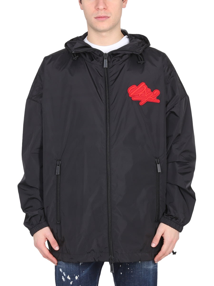 Dsquared2 Dsquared Men Jacket With Logo Patch In Black