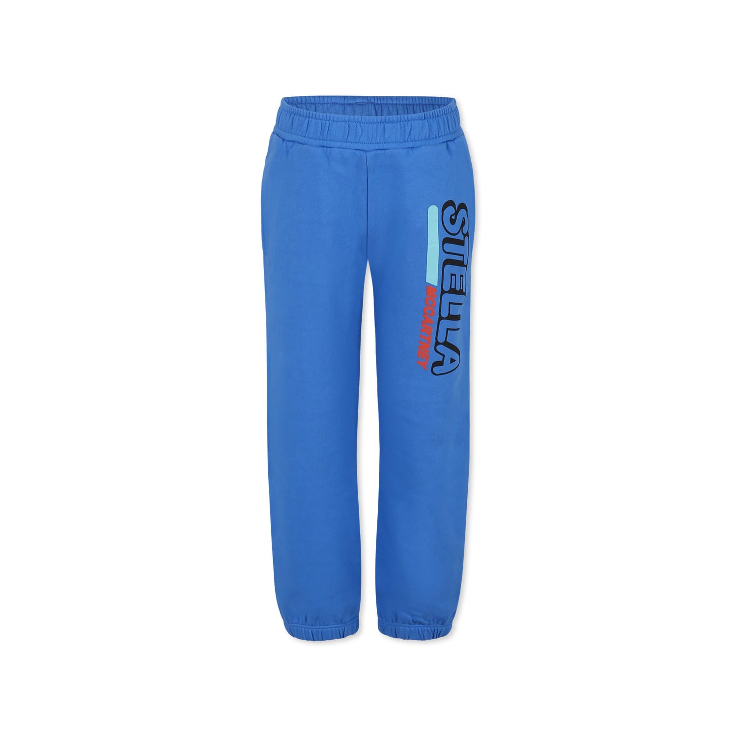 Shop Stella Mccartney Light Blue Trousers For Boy With Logo