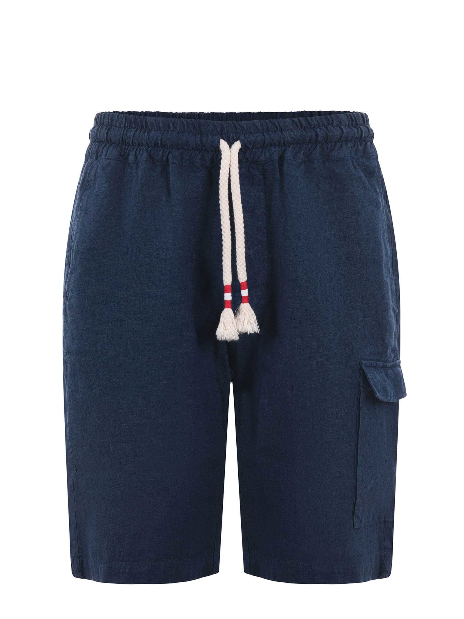 Mc2 Saint Barth Linen Shorts In Blue