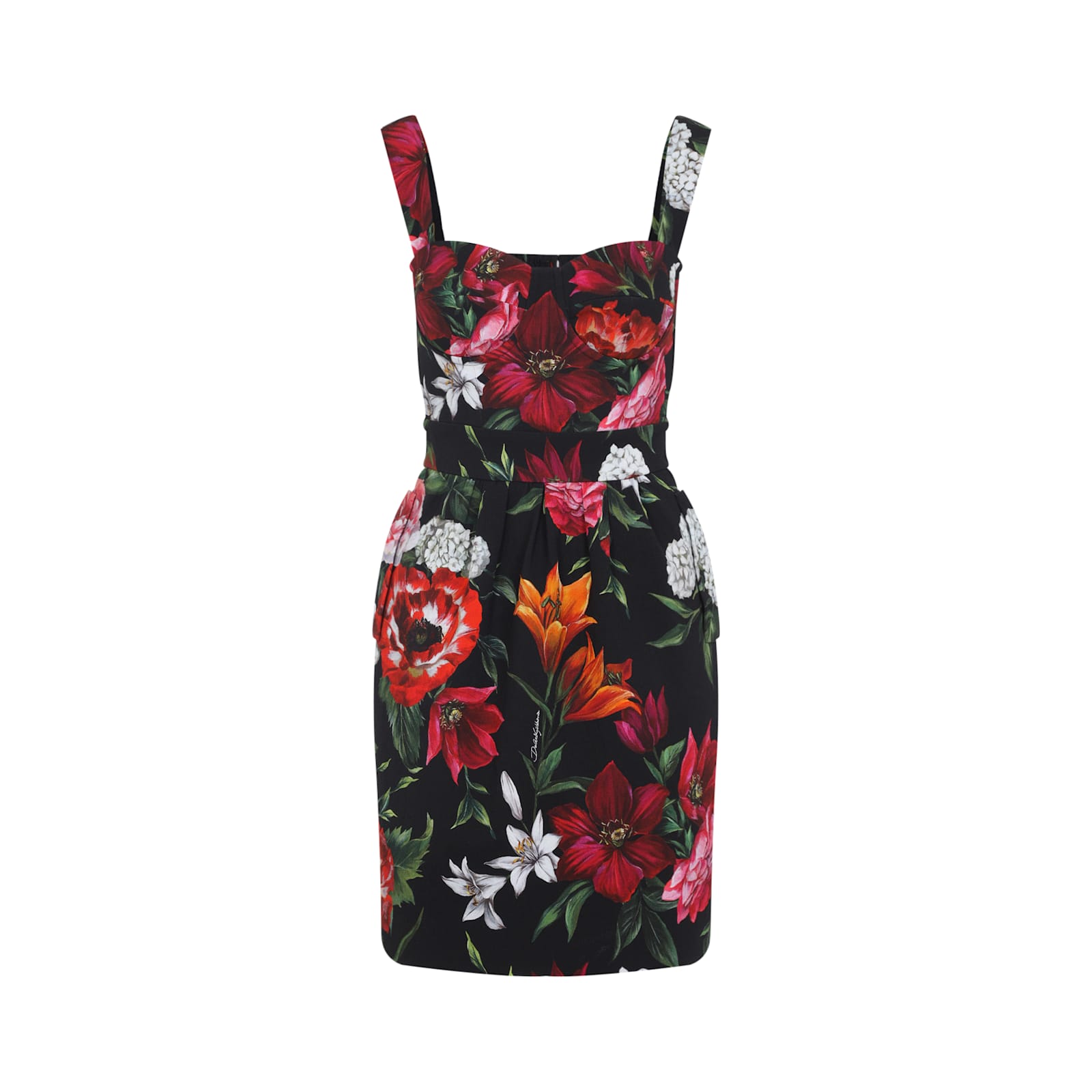 Dolce & Gabbana Floral-print Woven Mini Dress In Multi