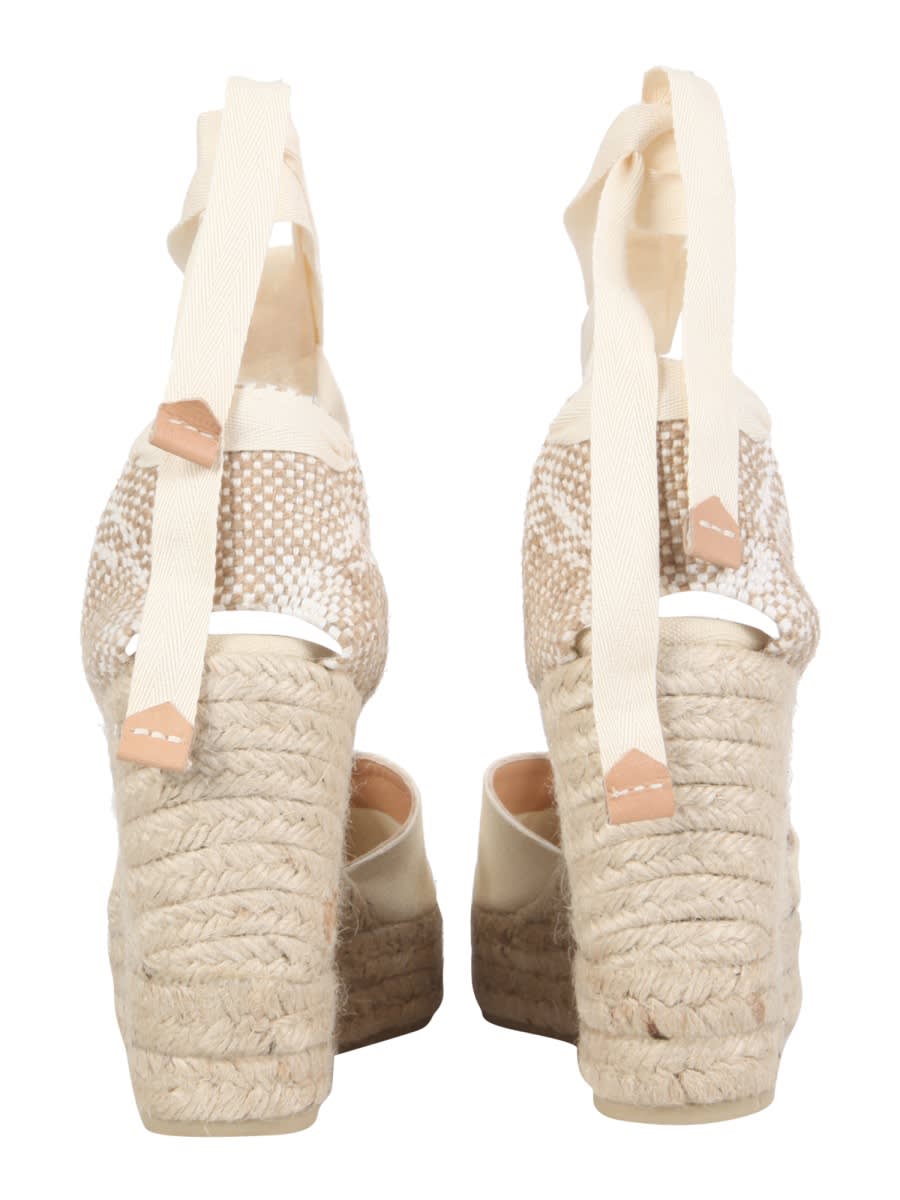 Castaã±er Espadrillas Chiara Con Zeppa In Beige