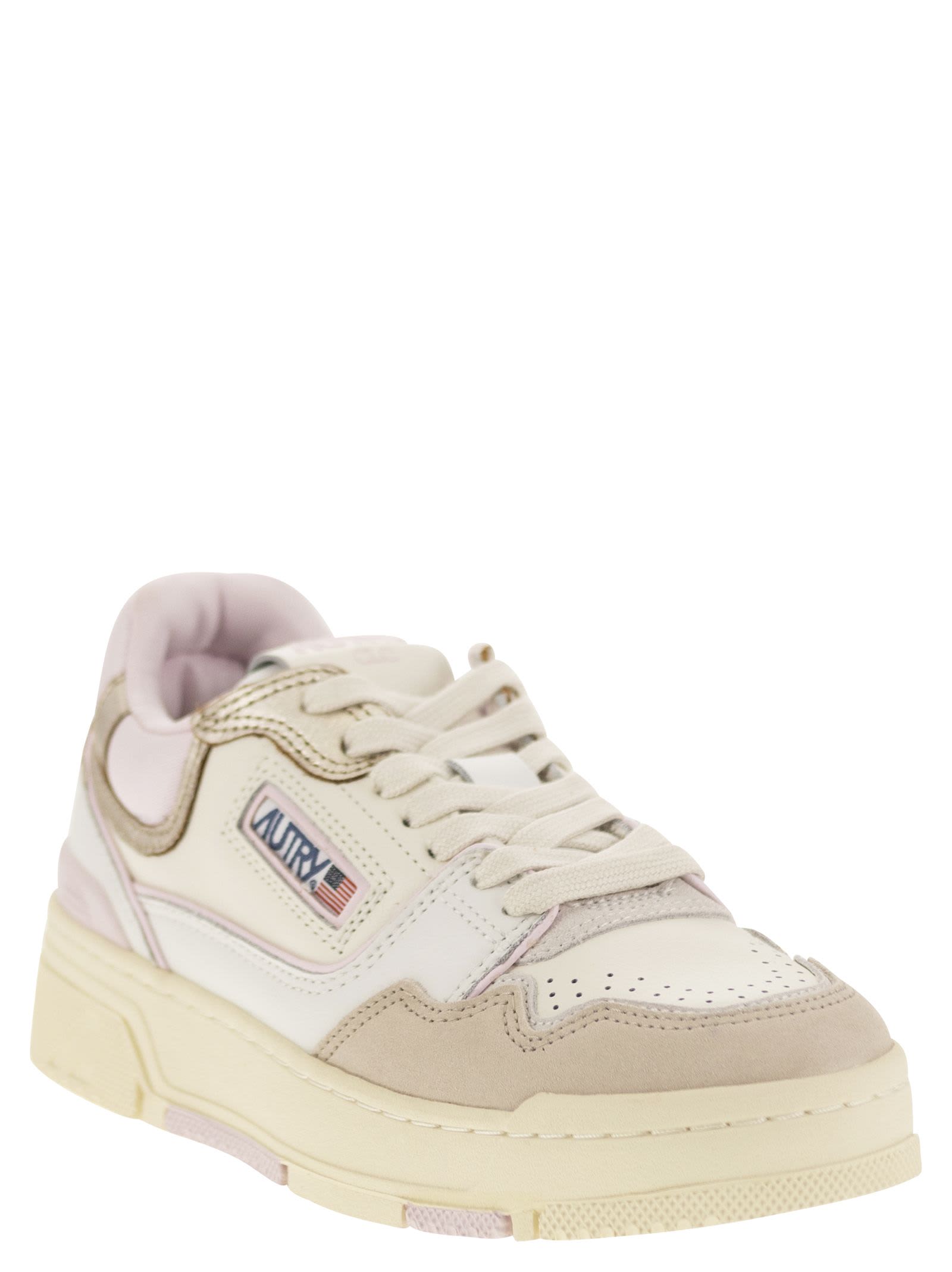 Shop Autry Clc - Womens Low Sneaker In White/pink