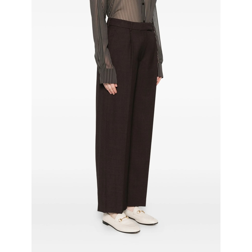 Low Classic Straight-leg Casual Pants In Brown
