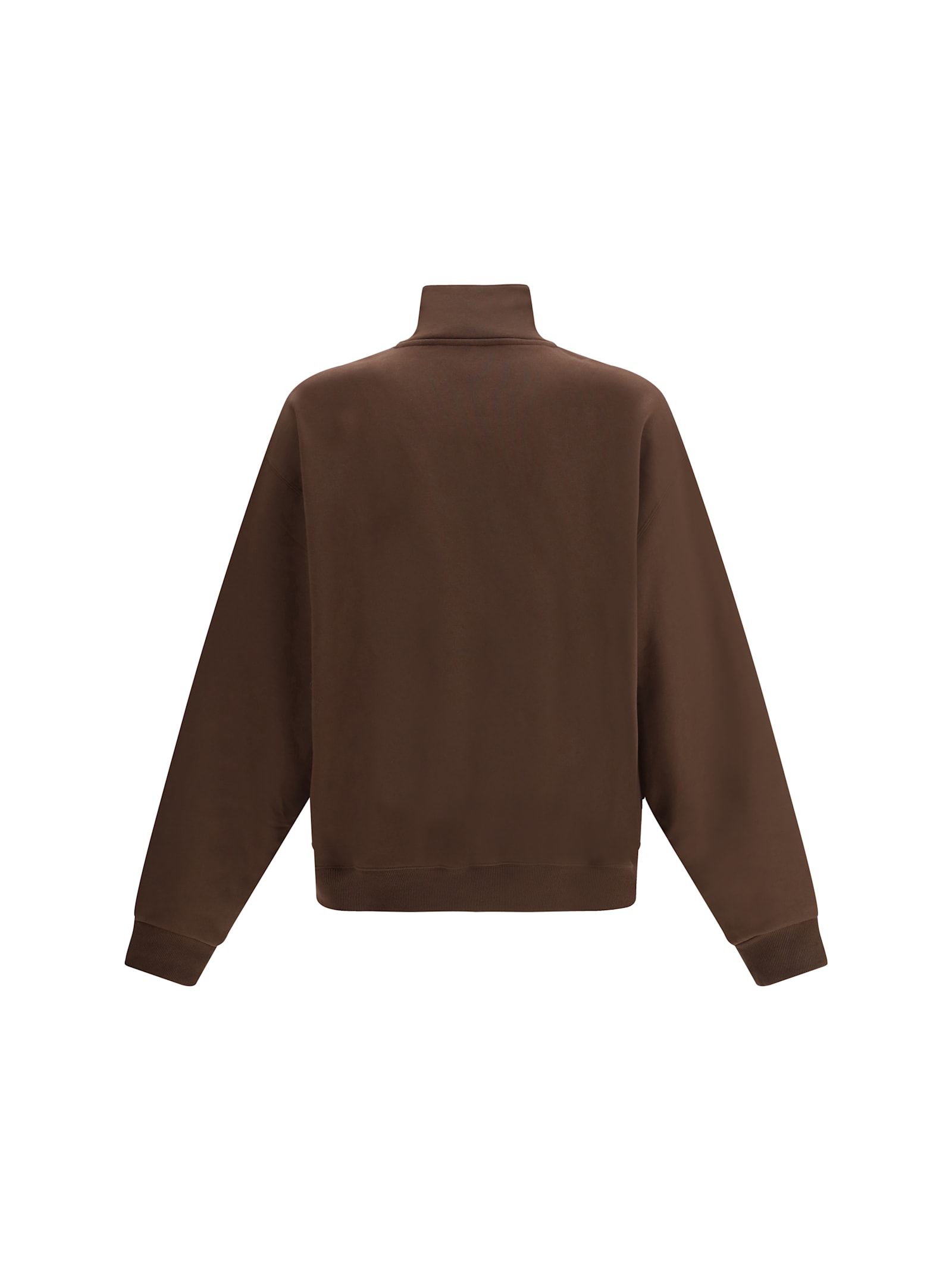 Jacquemus Grosgrain Sweatshirt With Turtleneck In Brown