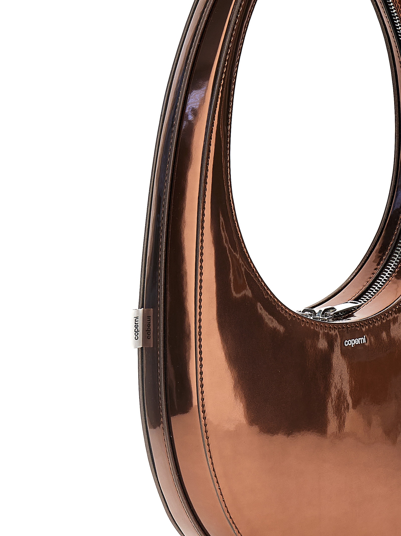 Shop Coperni Mirrored Swipe Bag Handbag In Brown